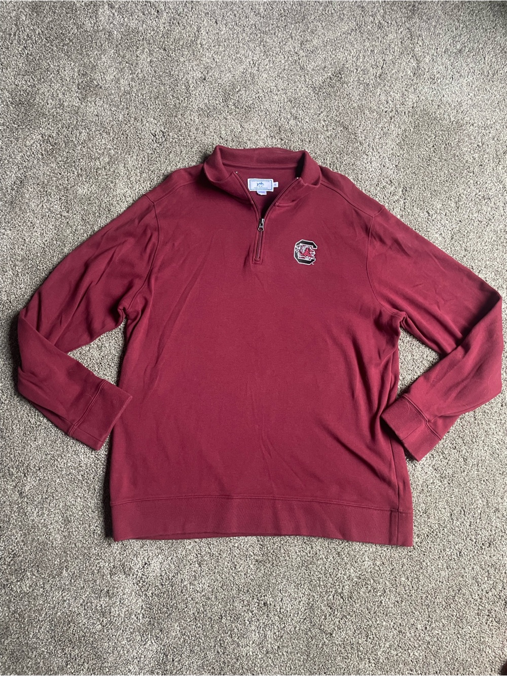 University of South Carolina Southern Tide Garnet Quarter-Zip Pullover XL